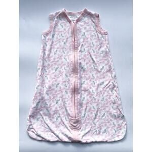 Baby Girls Burt's Bees Pink Floral Sleep Sack Wearable Blanket Size Small 0-6 Mo